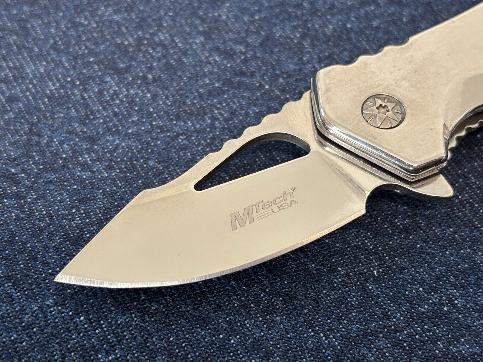 Mini Chrome Pocket Knife Compact Edc Spring Assisted 2” Blade All Metal Silver