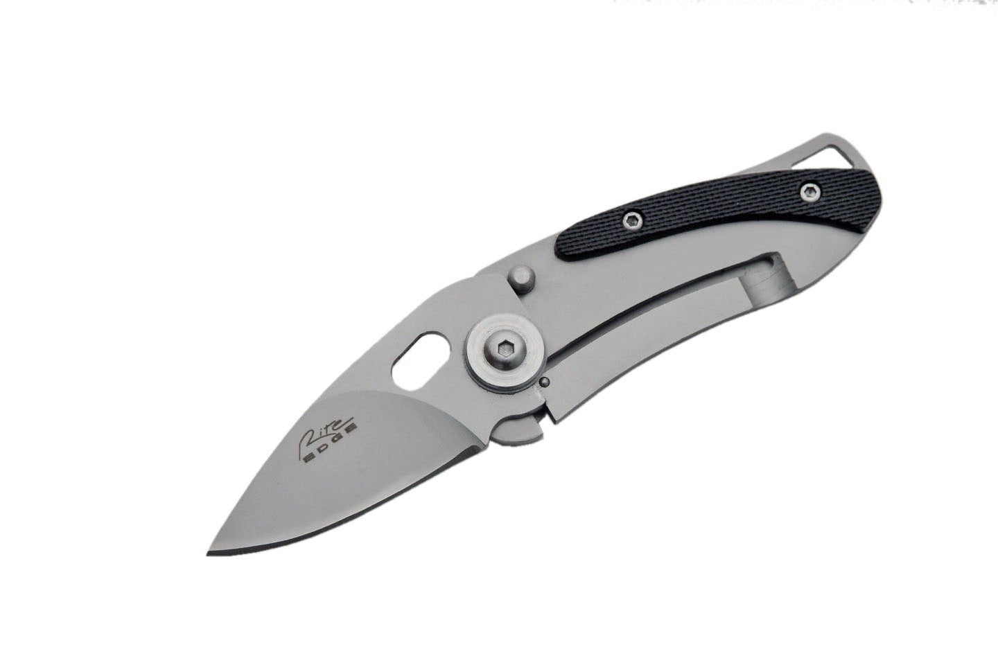3” Money Clip Knife Satin Grey Skeleton Frame Liner Lock Sharp Compact Folding