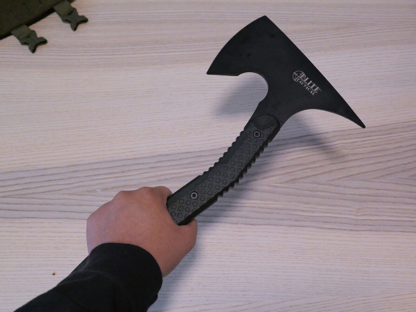 Full Tang Elite Tactical Axe 15" SHARP XL Heavy Duty 2.5 Lbs Black Stealth Swat