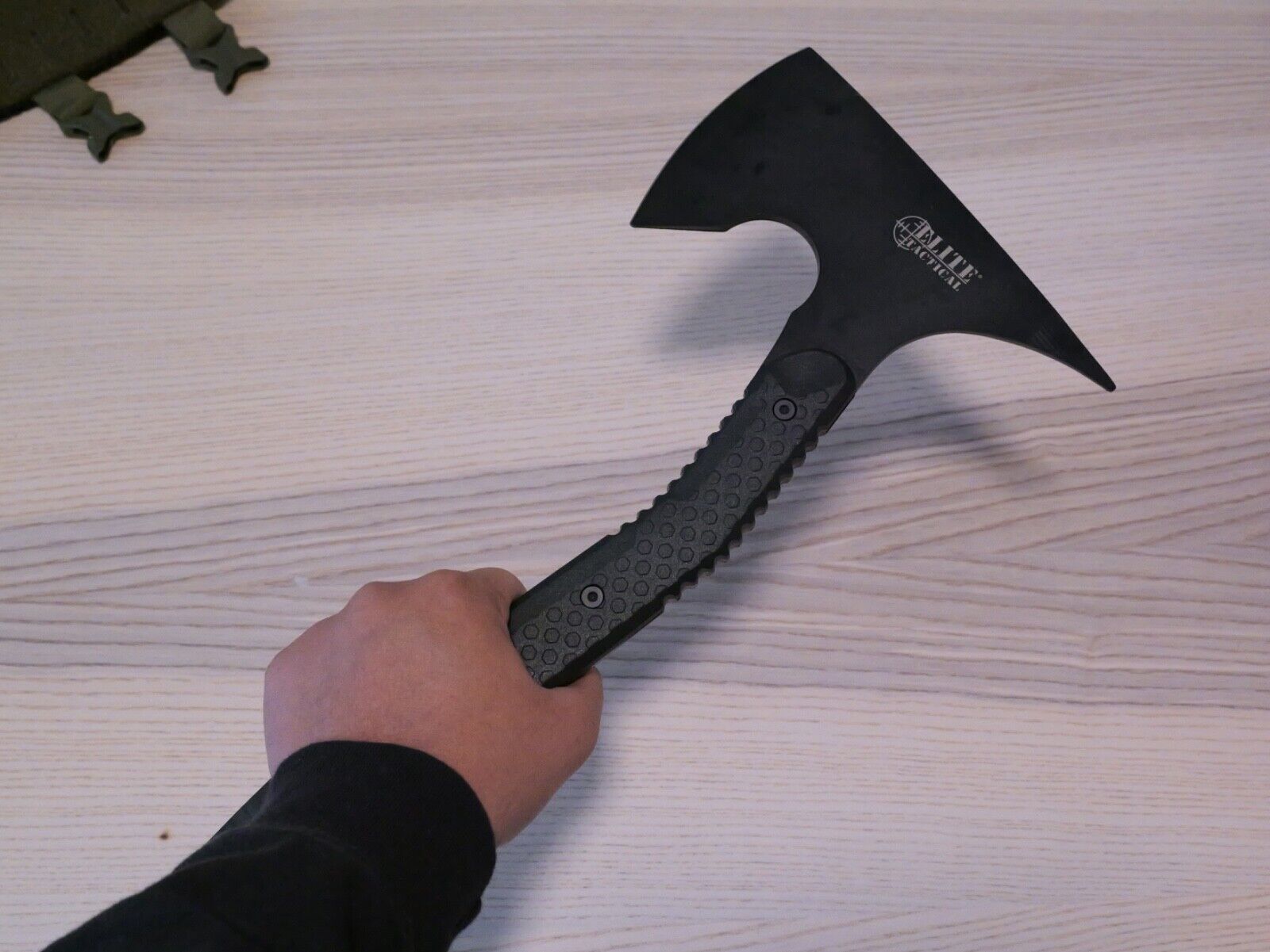 Full Tang Elite Tactical Axe 15" SHARP XL Heavy Duty 2.5 Lbs Black Stealth Swat