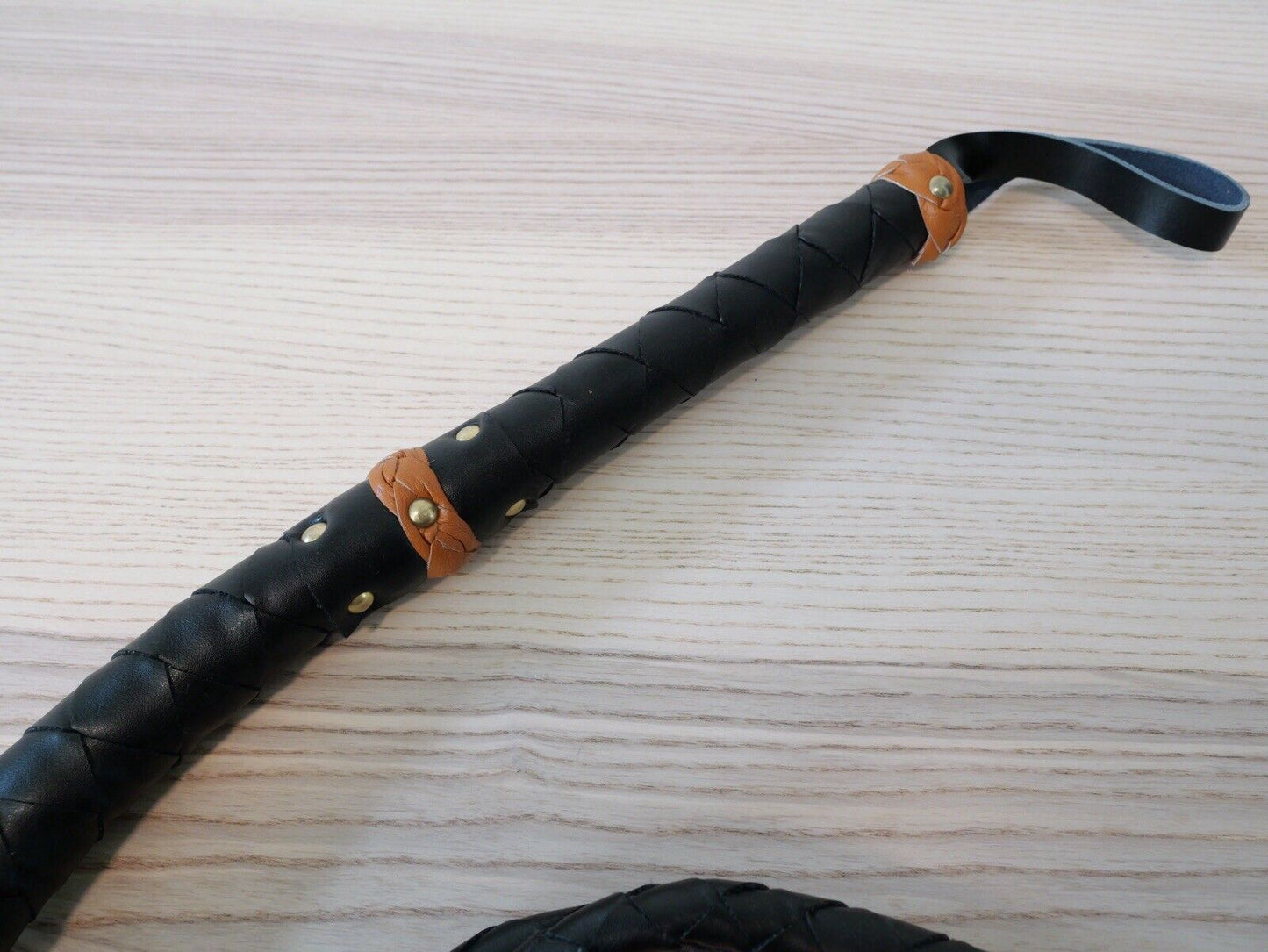 9’ Leather Whip Heavy Duty Authentic Crackle LOUD Cosplay Renaissance Fair