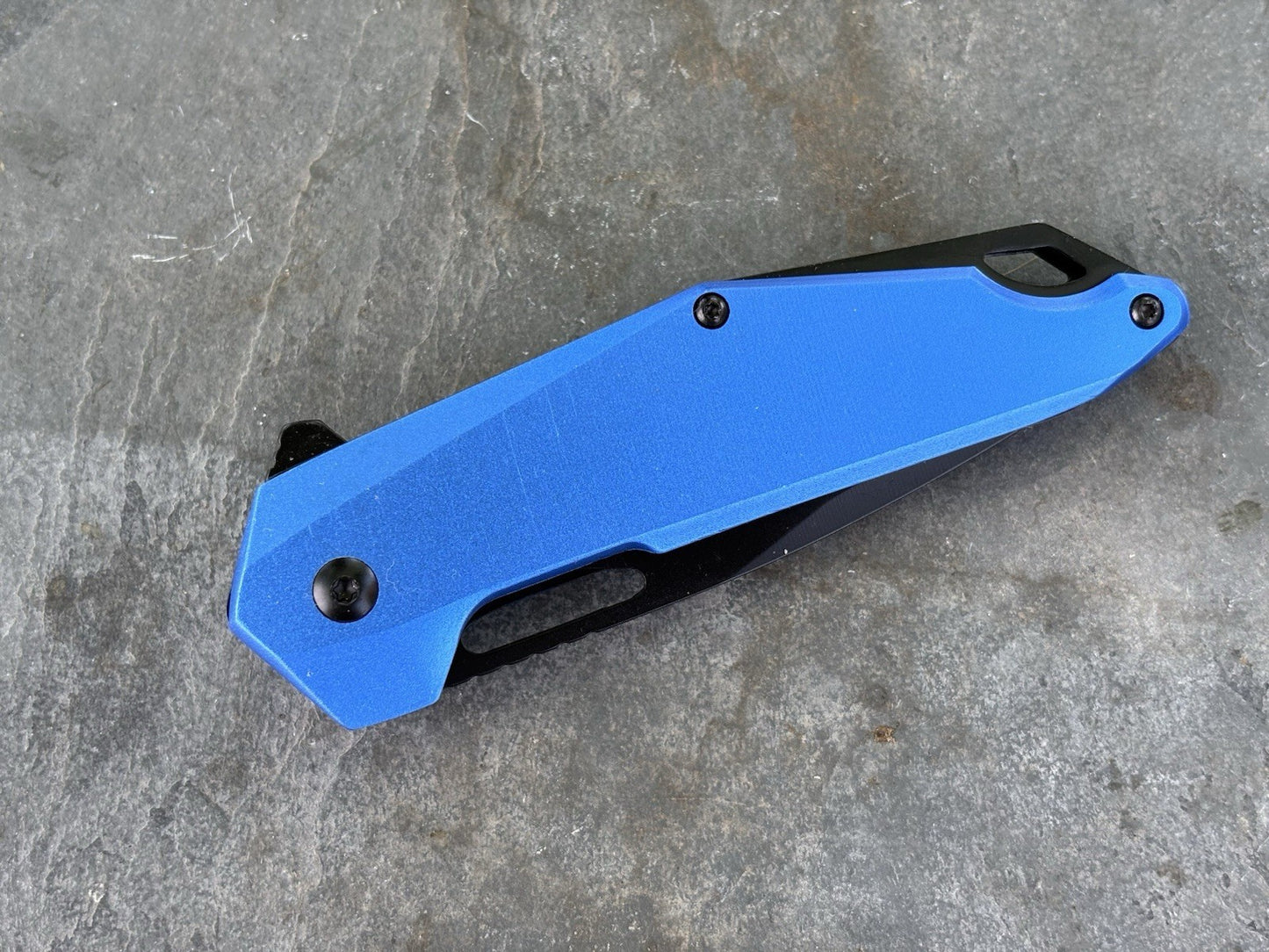 4” Pocket Knife Folding Blue Spring Assist Full Metal Medium Conceal Carry