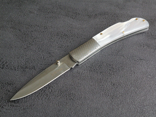 Classic Manual Pocket Knife Chrome Pearl 4” Retro Sharp Elk Ridge OG Vintage