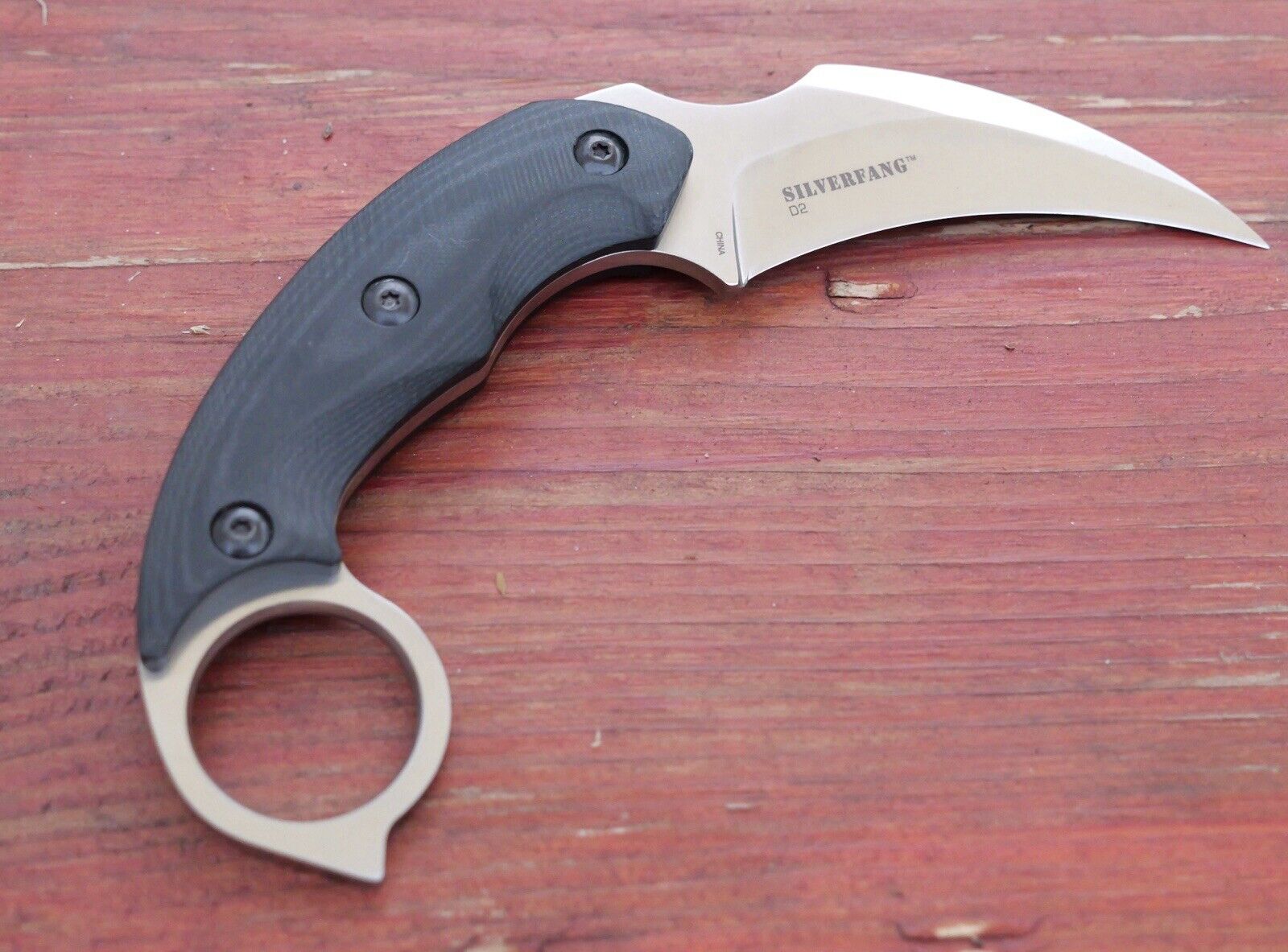7” D2 Steel Karambit Kydex Sheath Full Tang Carbon Fiber Handle Horizontal Carry