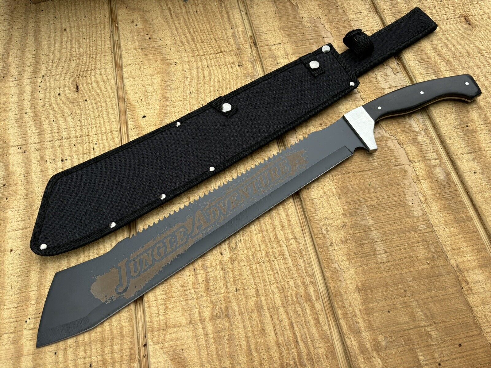 Jungle Machete Heavy Duty Tactical Stealth Black 25” XL 8mm Thick Blade Sharp