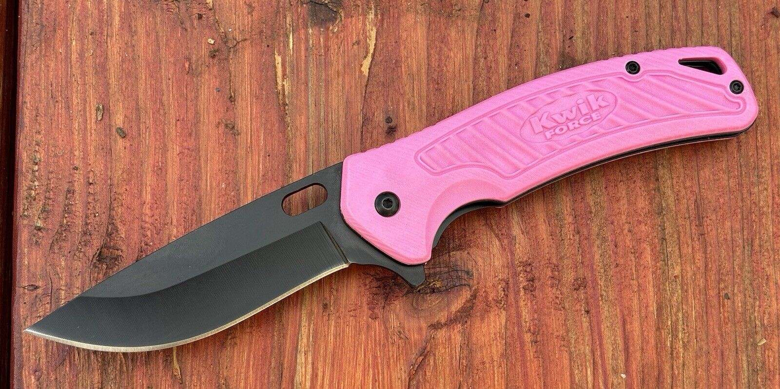 Hot Pink Pocket Knife Girly Pretty Woman’s Self Defense Full Size Belt Clip Cute