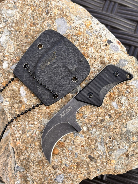 9cm Fixed Blade Knife Kydex Sheath Black 4cm Blade Full Tang Sharp Neck Knife