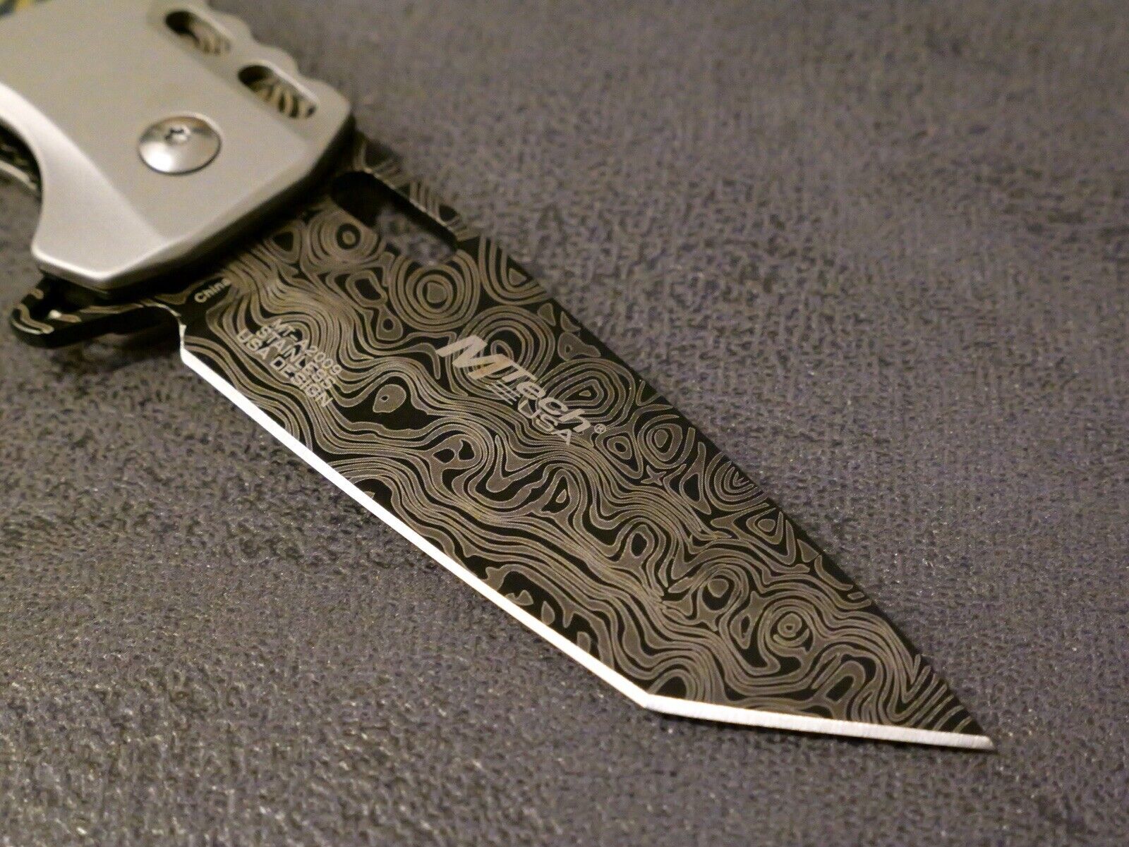 Full Size Pocket Knife Modern Design Spring Assist Tanto Psychedelic Belt Clip