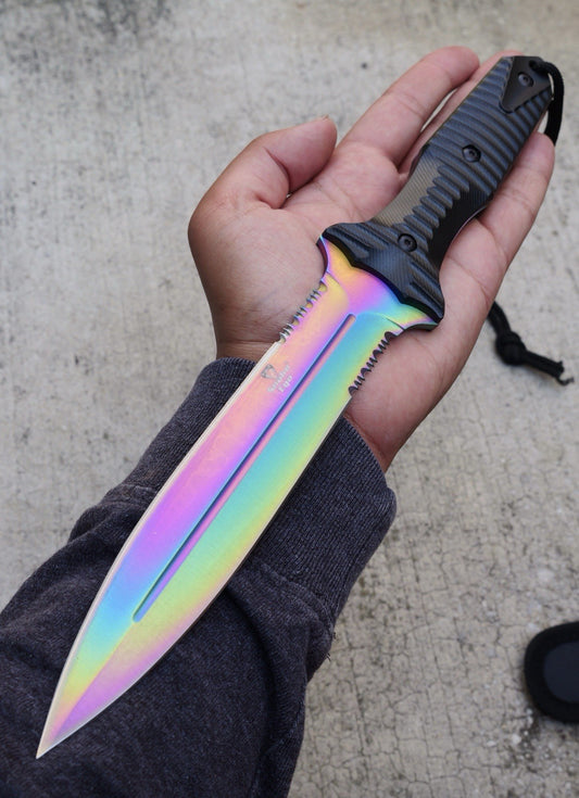 13” Fixed Blade Knife Spear Point Double Edge Full Tang Sharp Spear Point RB