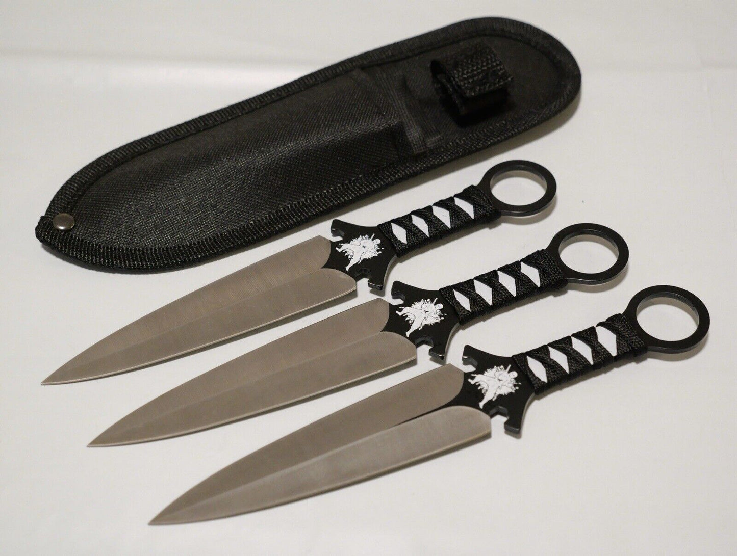9” Throwing Knife Set Ninja Kunai Black Tactical Stealth Perfectly Balanced