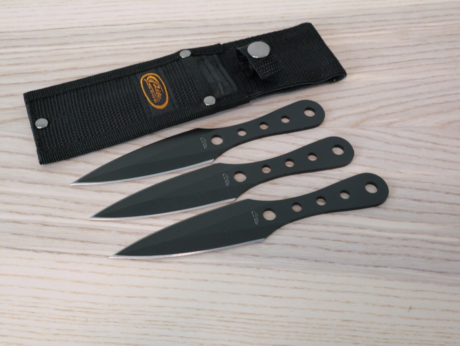 Classic 3pc Throwing Knife Set Stealth Balanced Knives Spear Double Edge Black
