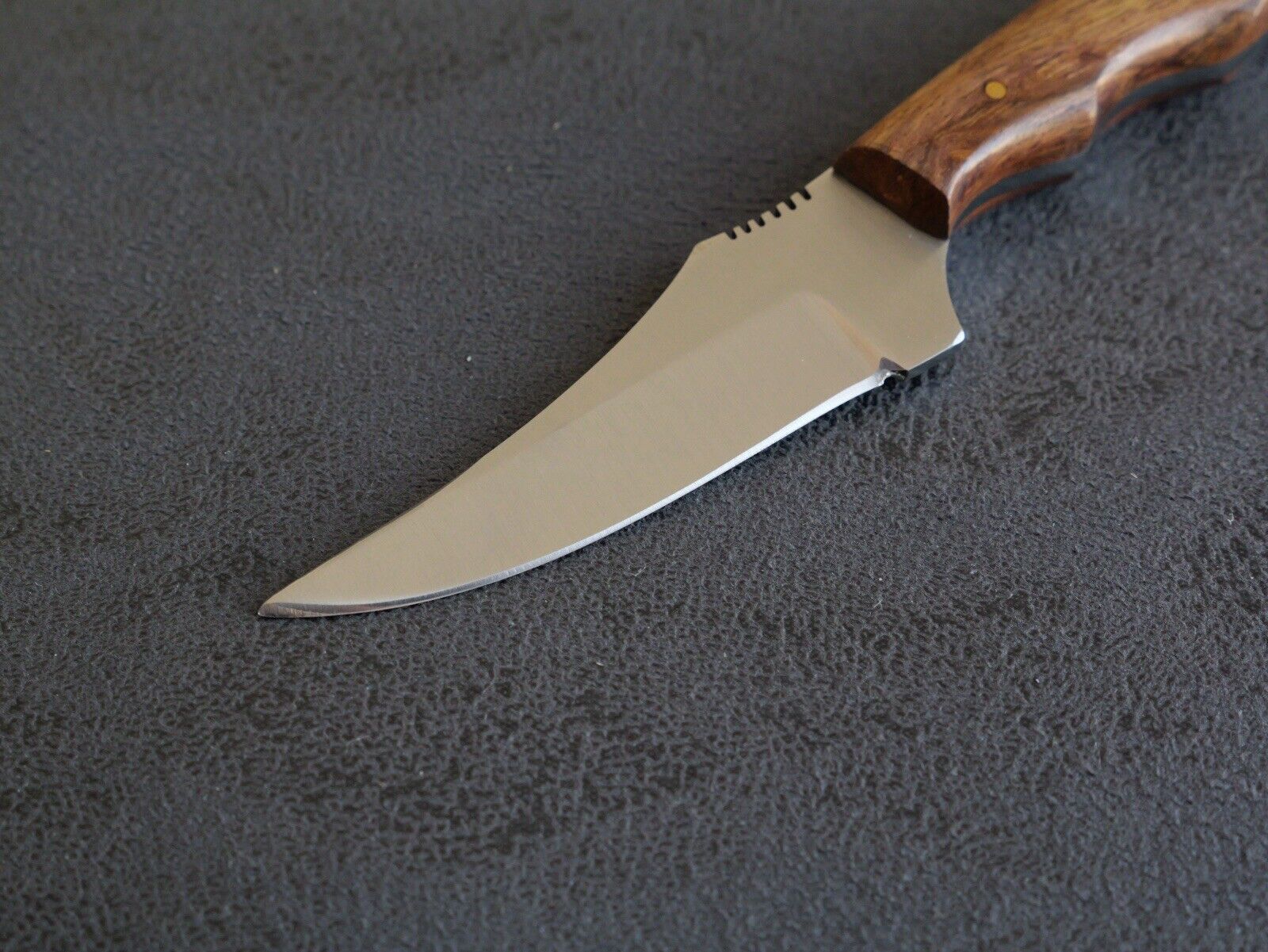 7” Fixed Blade Knife Full Tang Wood Handle Custom Leather Sheath Handmade Mini