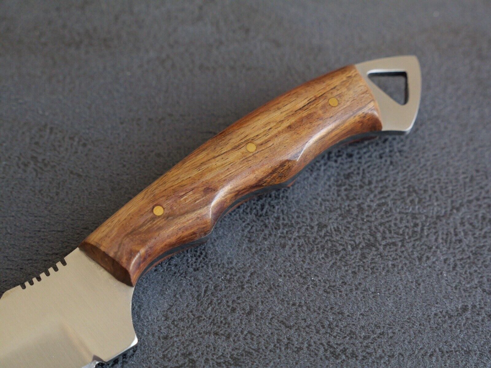 7” Fixed Blade Knife Full Tang Wood Handle Custom Leather Sheath Handmade Mini