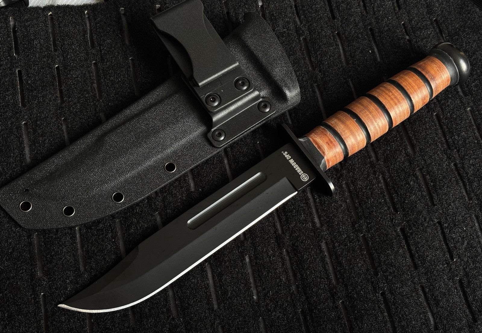 13” Kbar Style Combat Knife Military Marines Kydex Sheath Horizontal Carry Black