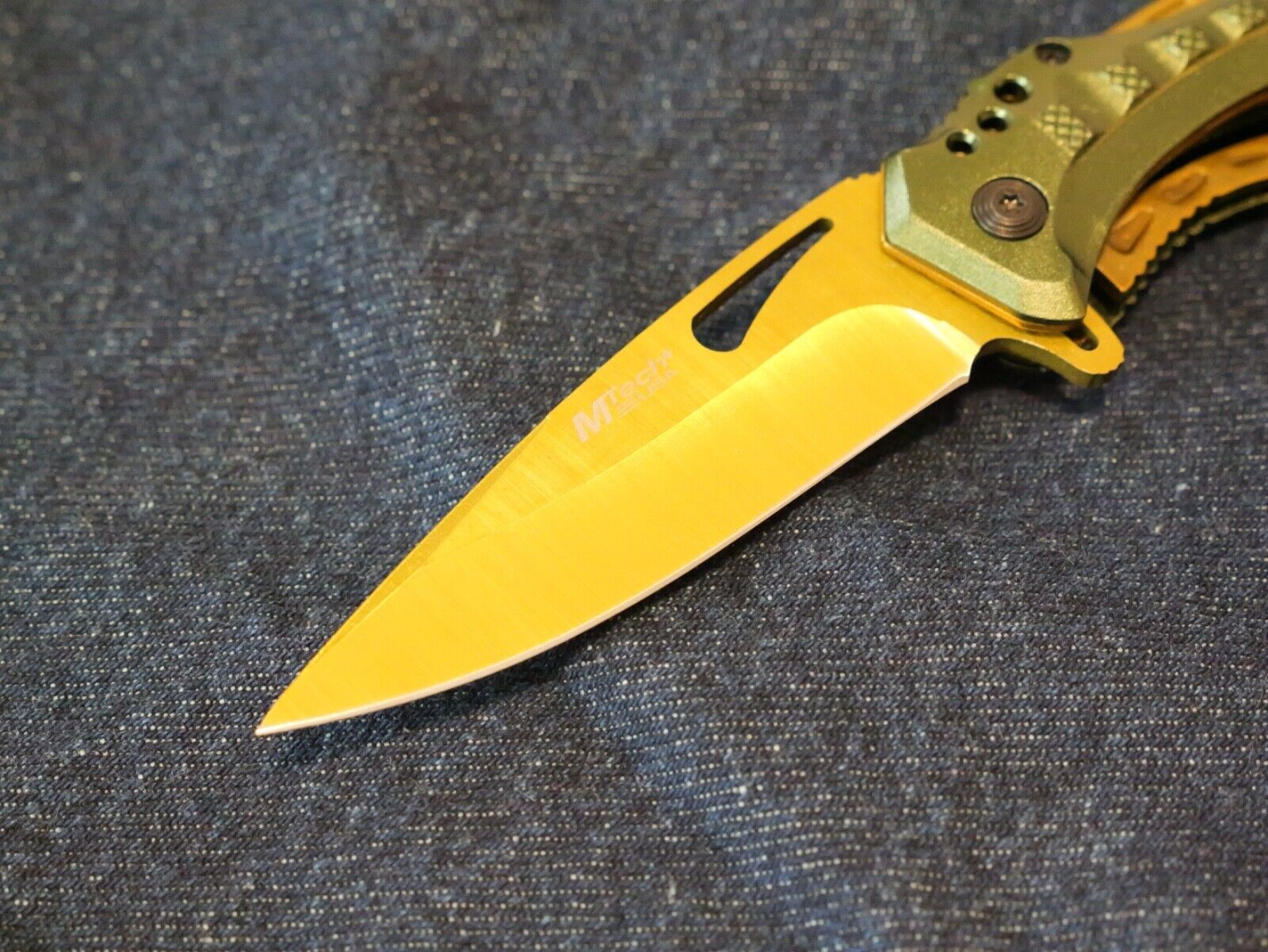 Full Size Spring Assist Pocket Knife Green Bottle Opener Screw Driver 3.5" Blade