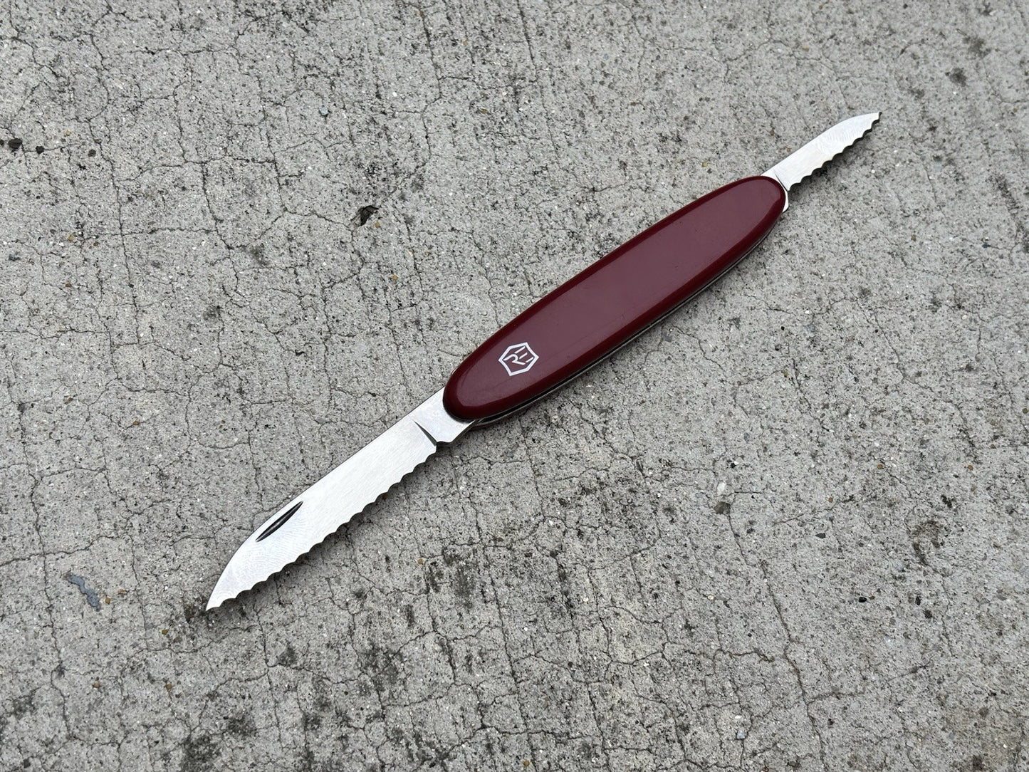 3” Swiss Army Knife Boy Scouts 2 Blades Serrated Burgundy Mirror Finish Sharp