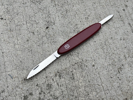 3” Swiss Army Knife Boy Scouts 2 Blades Serrated Burgundy Mirror Finish Sharp