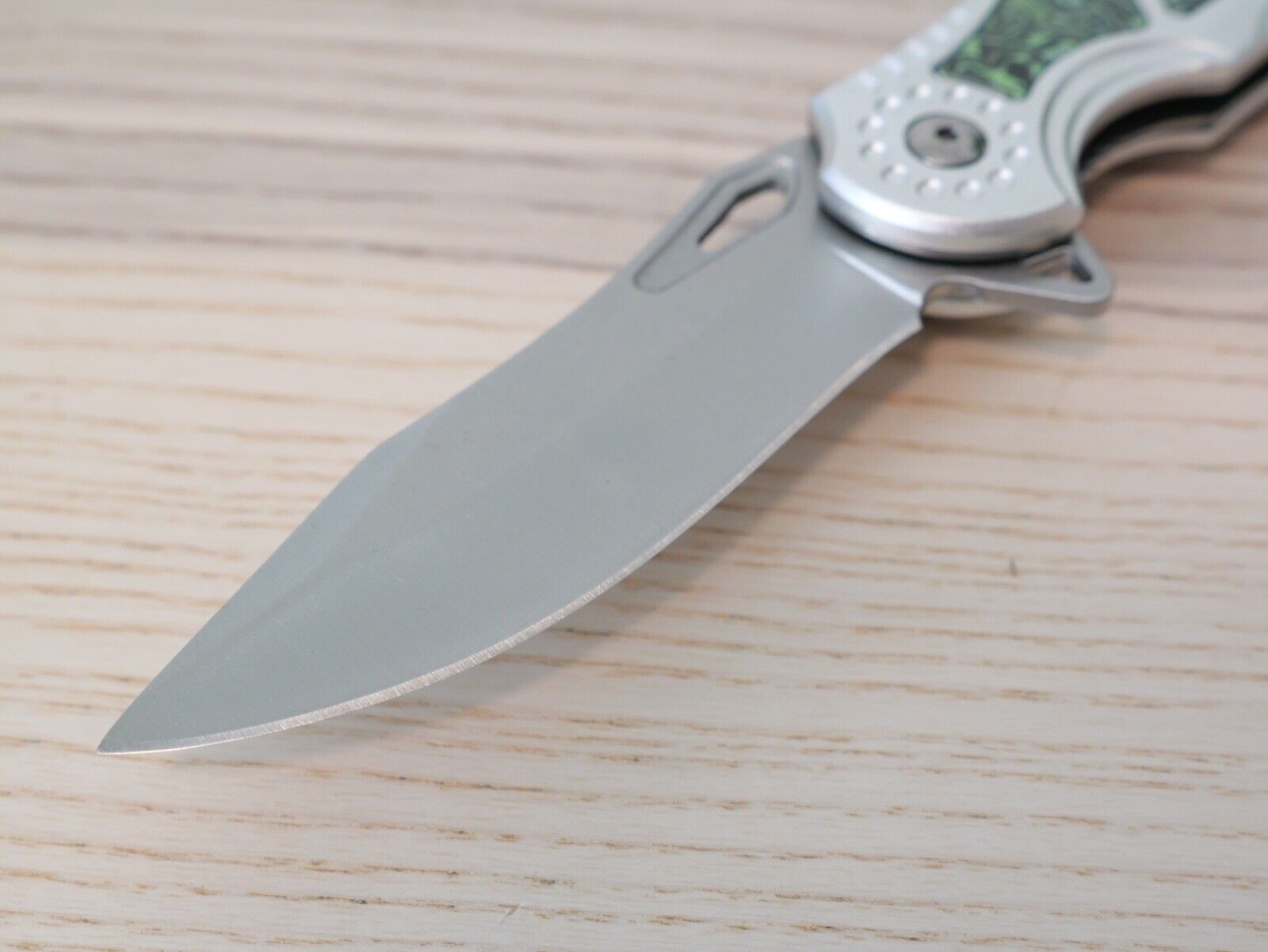 8" Full Metal Spring Assist Pocket Knife Chrome Pocket Clip Psychedelic Design