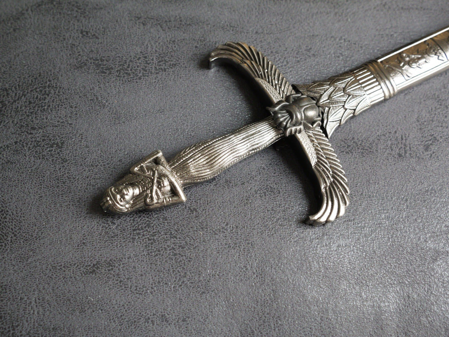 14” Kris Blade Dagger Double Edge Sharp Metal Scabbard Pharaoh Egyptian Mummy