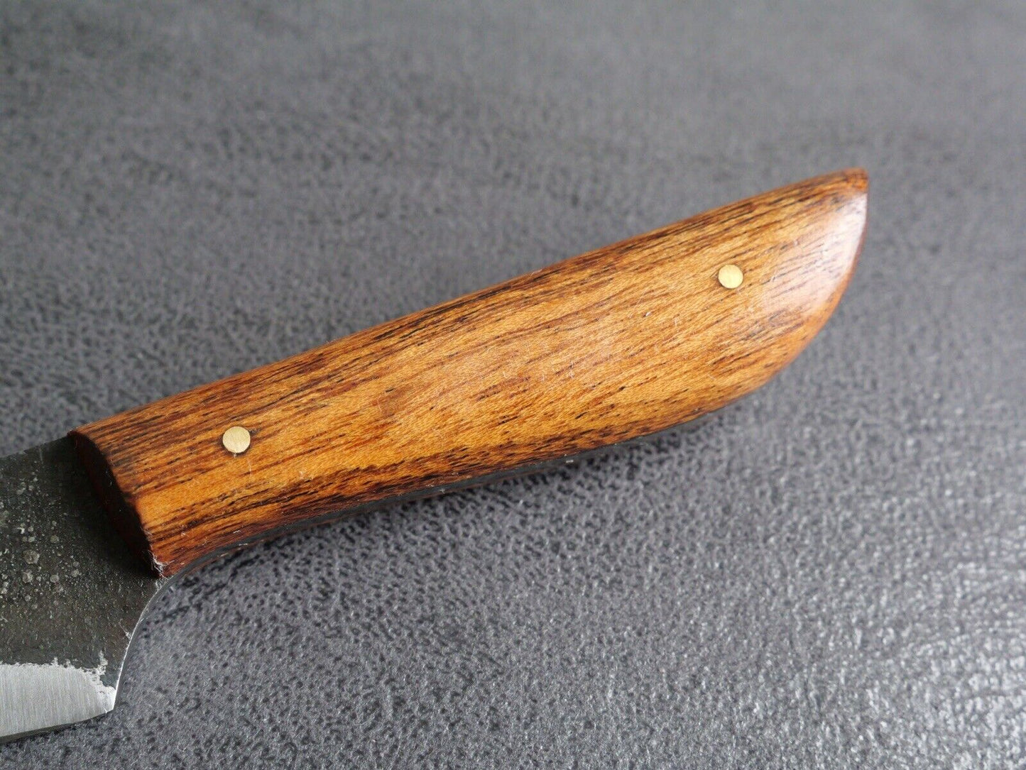 7” Kiradashi Knife Carbon Steel Full Tang Hand Forged Wood Handle Leather Sheath