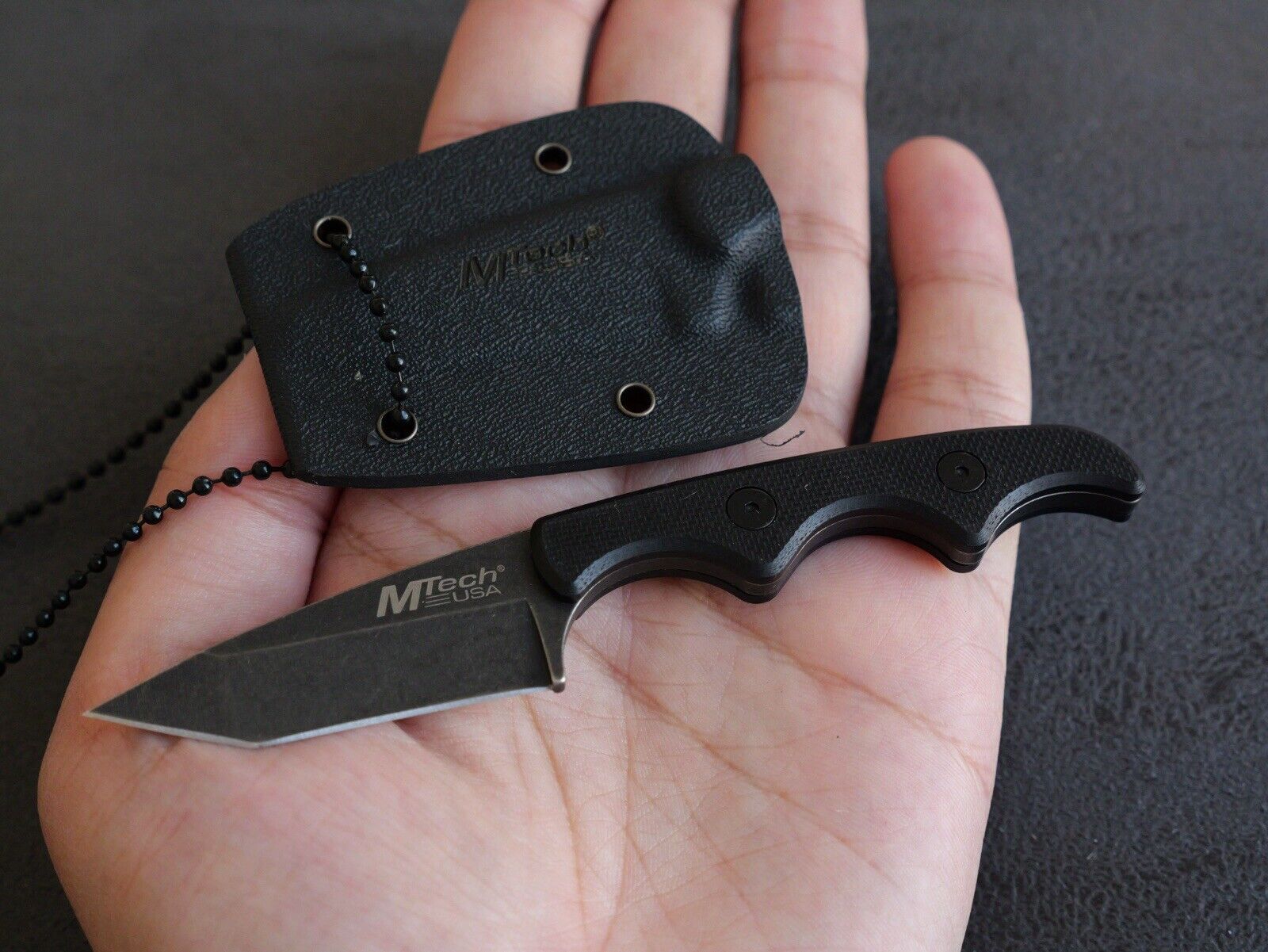 5” Neck Knife Conceal Carry Stealth Tactical Tanto Kydex Sheath Full Tang Edc