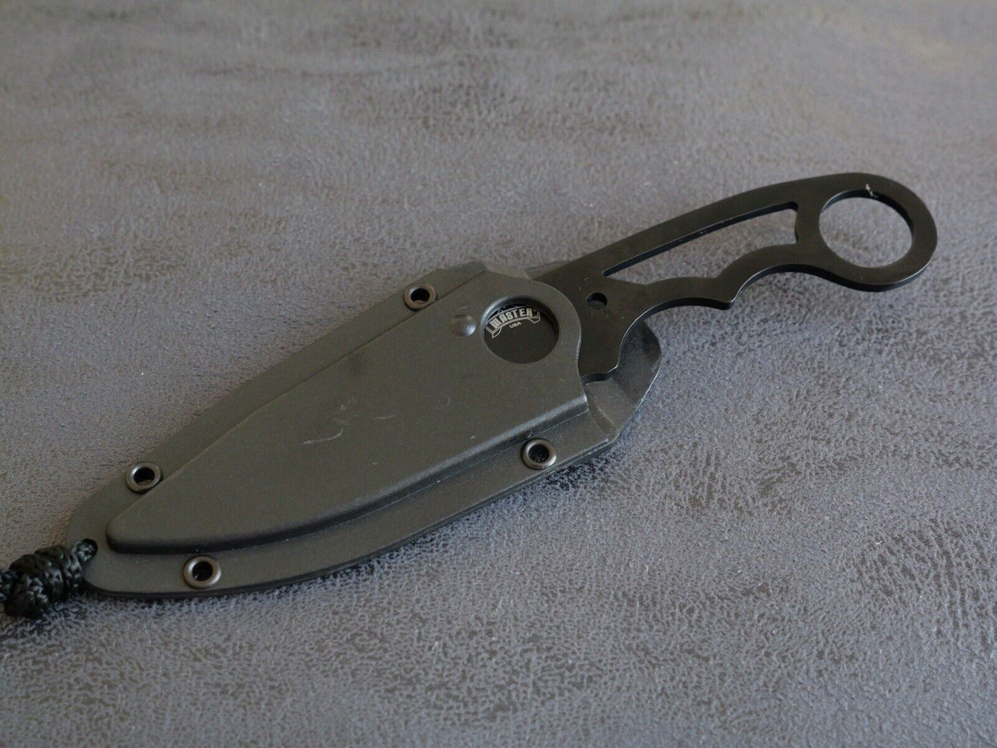 7” Neck Knife Black Conceal Carry Tactical Stealth Swat Skeleton 440 Steel Sharp