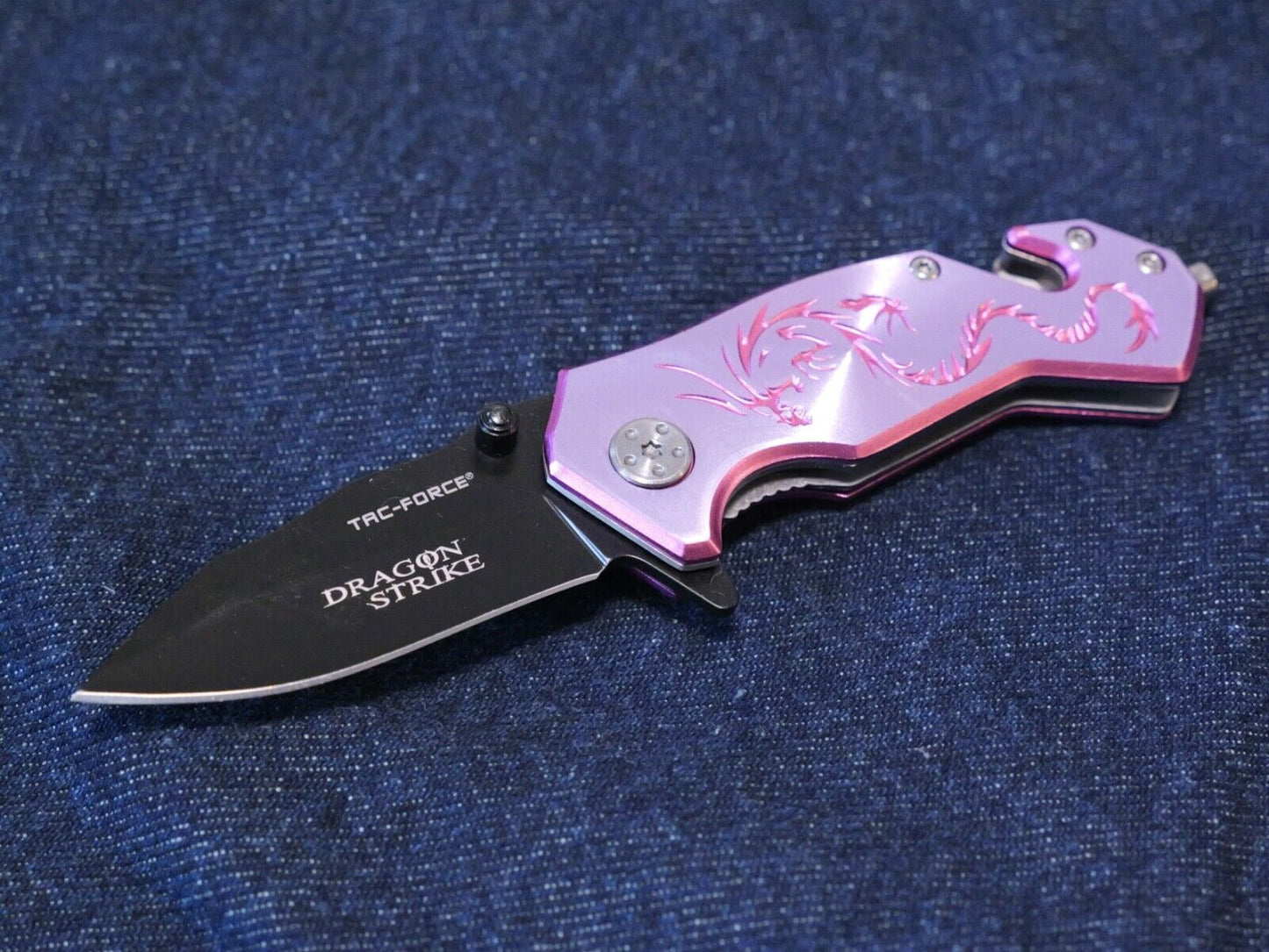Pink Dragon Strike Pocket Knife Mini Ladies 6" Overall 2" Blade Small Cute