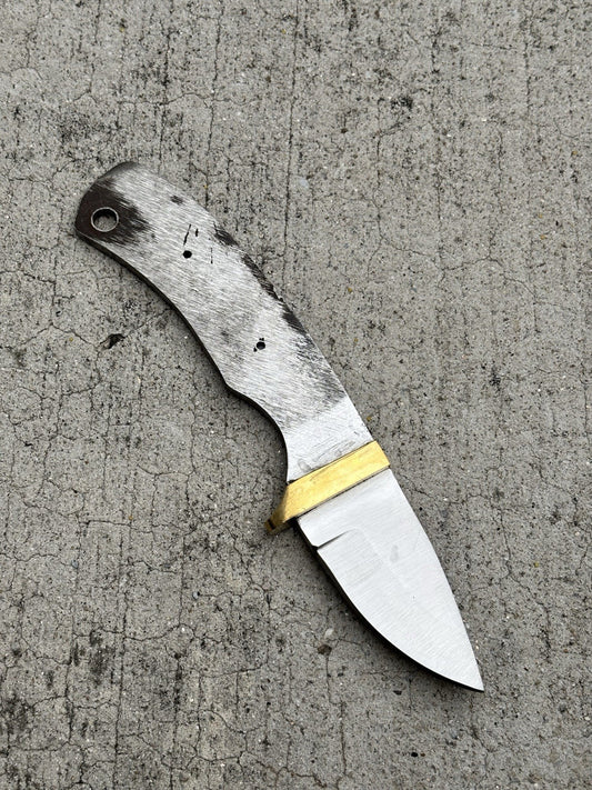 6” Fixed Blade Chode Knife 2 Inch Blade Full Tang Blank DIY Brass Hilt