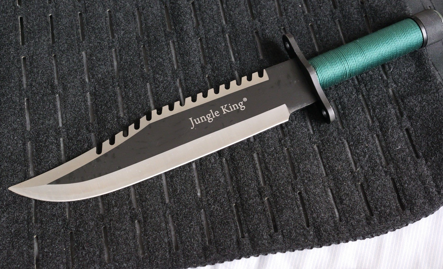 15” Survival Knife Fixed Blade Survival Kit Movie Green 10” Blade Serrated Back