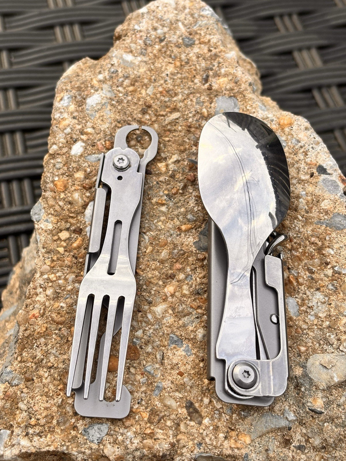 4” Camping Knife Swiss Army Style 6 Function Stainless Steel Spoon Fork Boyscout