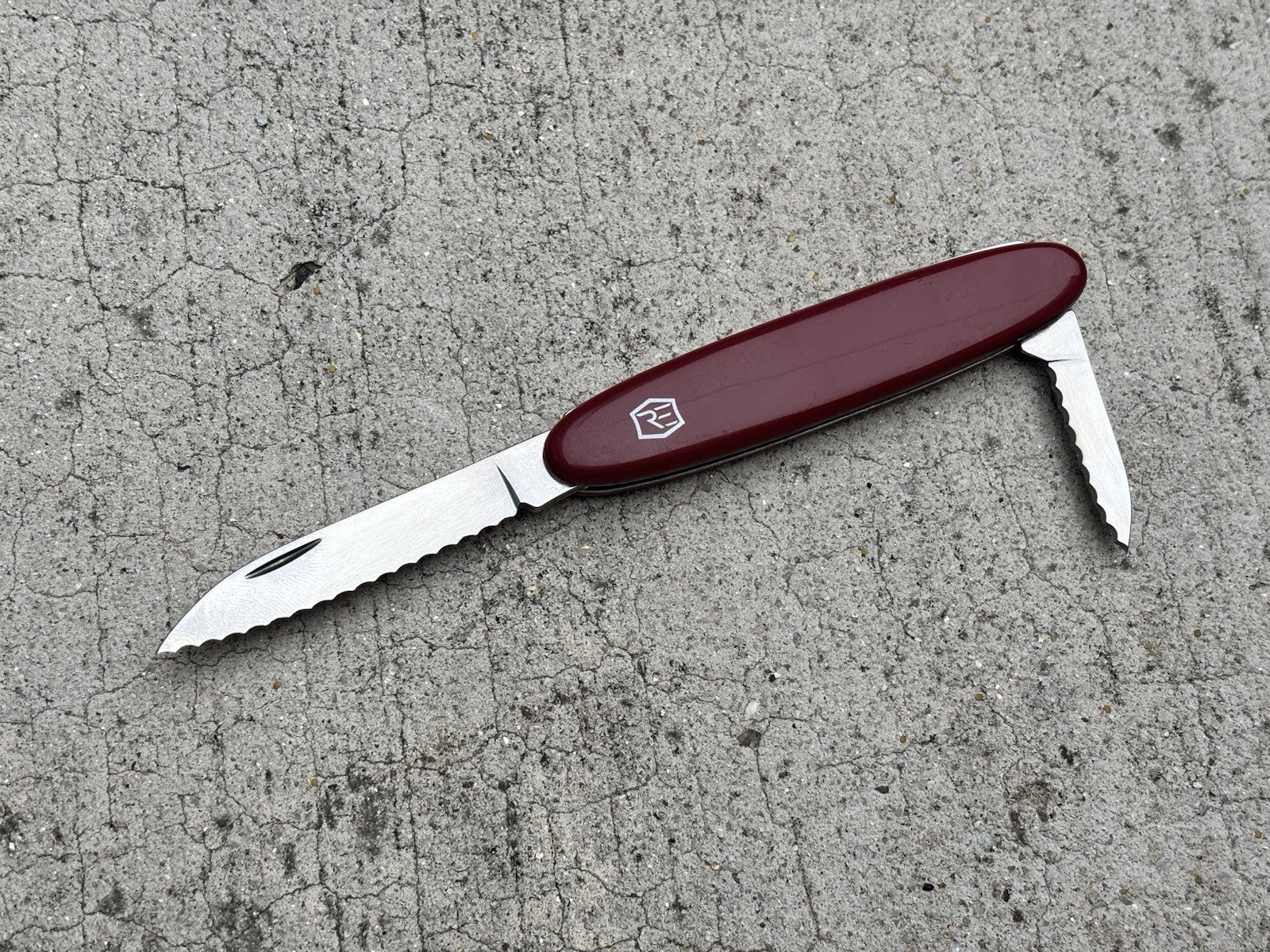 3” Swiss Army Knife Boy Scouts 2 Blades Serrated Burgundy Mirror Finish Sharp