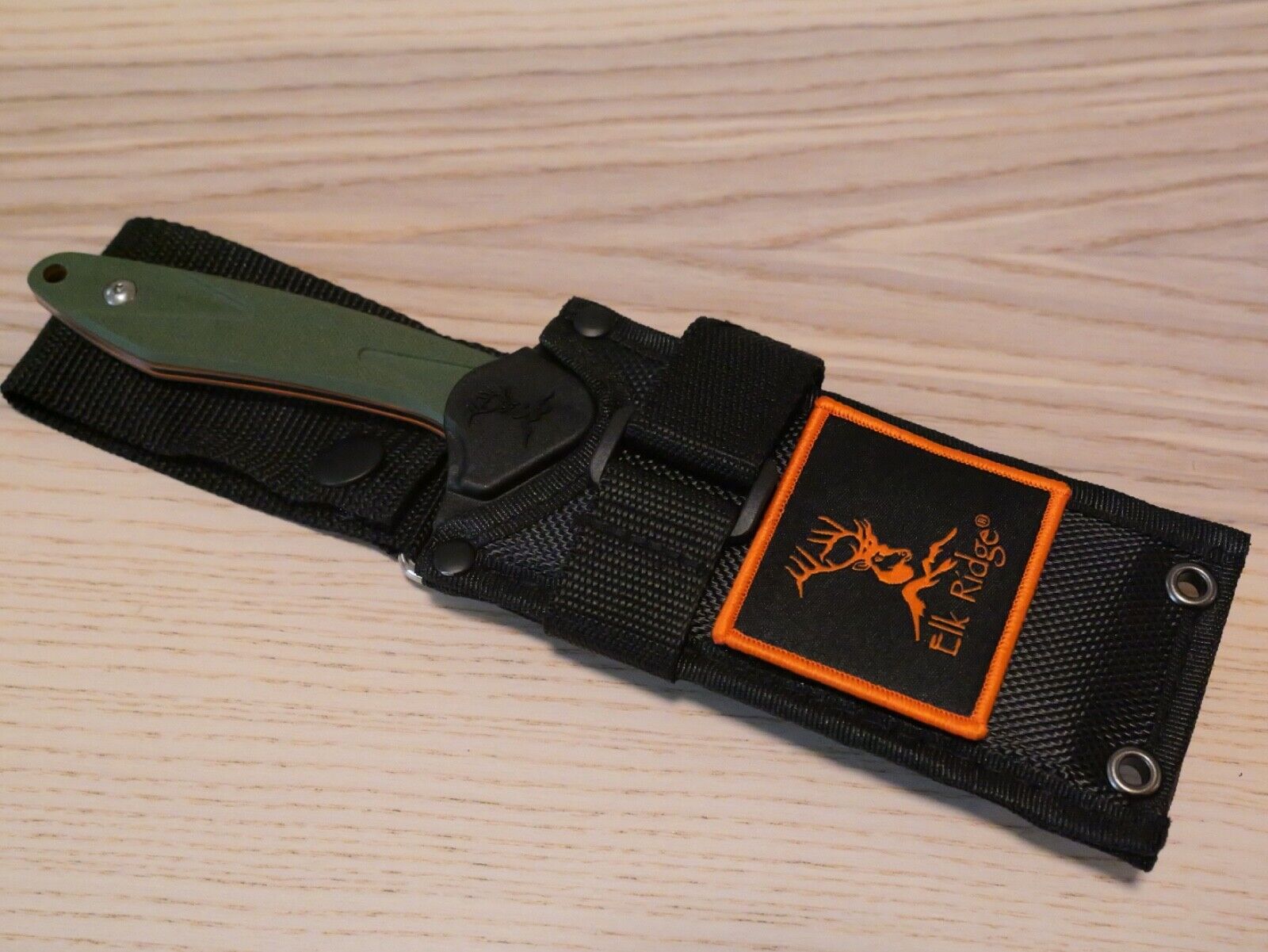 9" Fixed Blade Knife Horizontal Carry Hinterland Full Tang Green Tactical Sharp