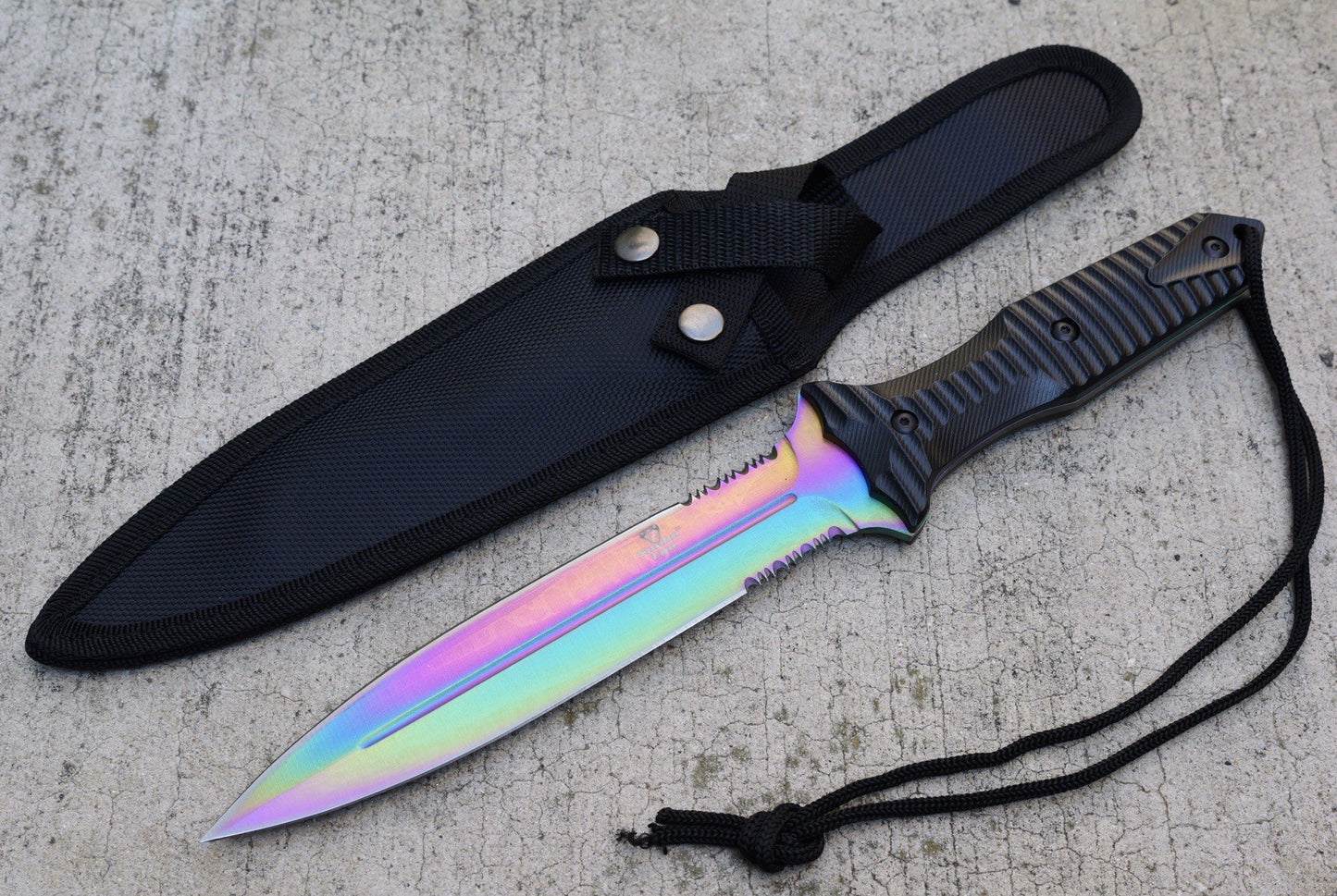 13” Fixed Blade Knife Spear Point Double Edge Full Tang Sharp Spear Point RB