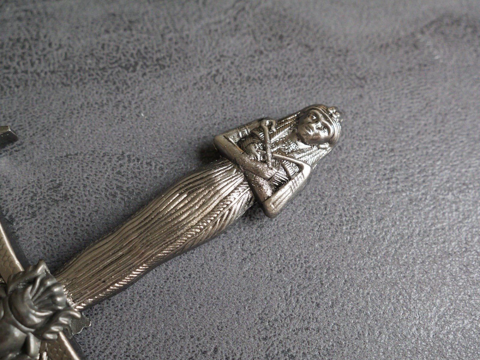 14” Kris Blade Dagger Double Edge Sharp Metal Scabbard Pharaoh Egyptian Mummy