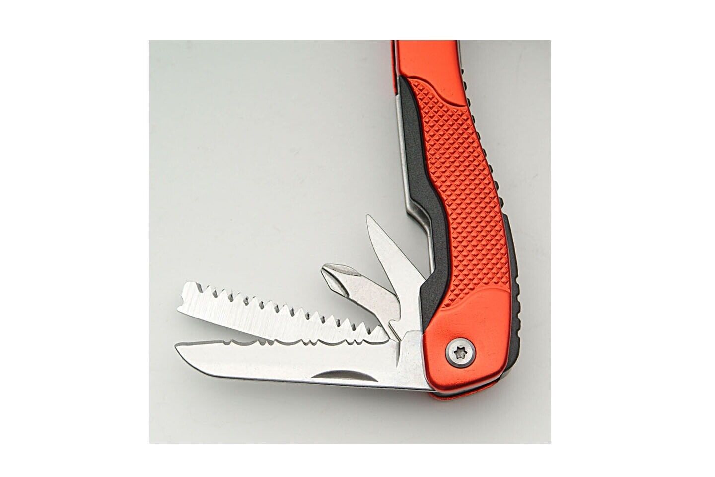 Multi Tool Red Full Size 13 Functions Pliers Knife Saw Screwdriver Ruler Sheath