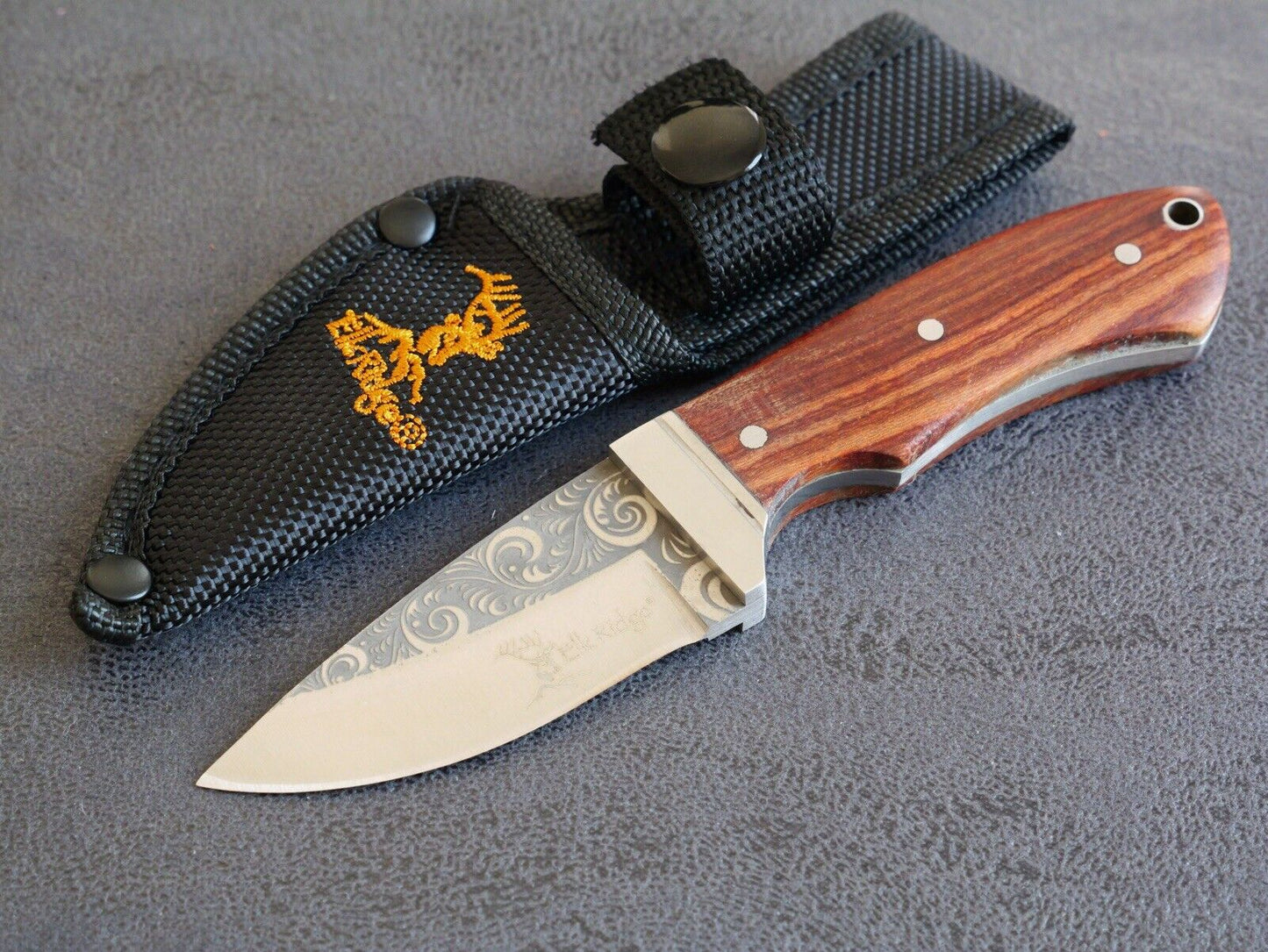 Awesome 6” Fixed Blade Knife Maori Design Full Tang Mini 2.6” Blade Wood Handle