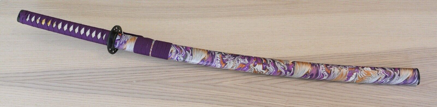 41” Samurai Sword Katana Purple Dragon Battle Ready Sharp Hand Forged Steel