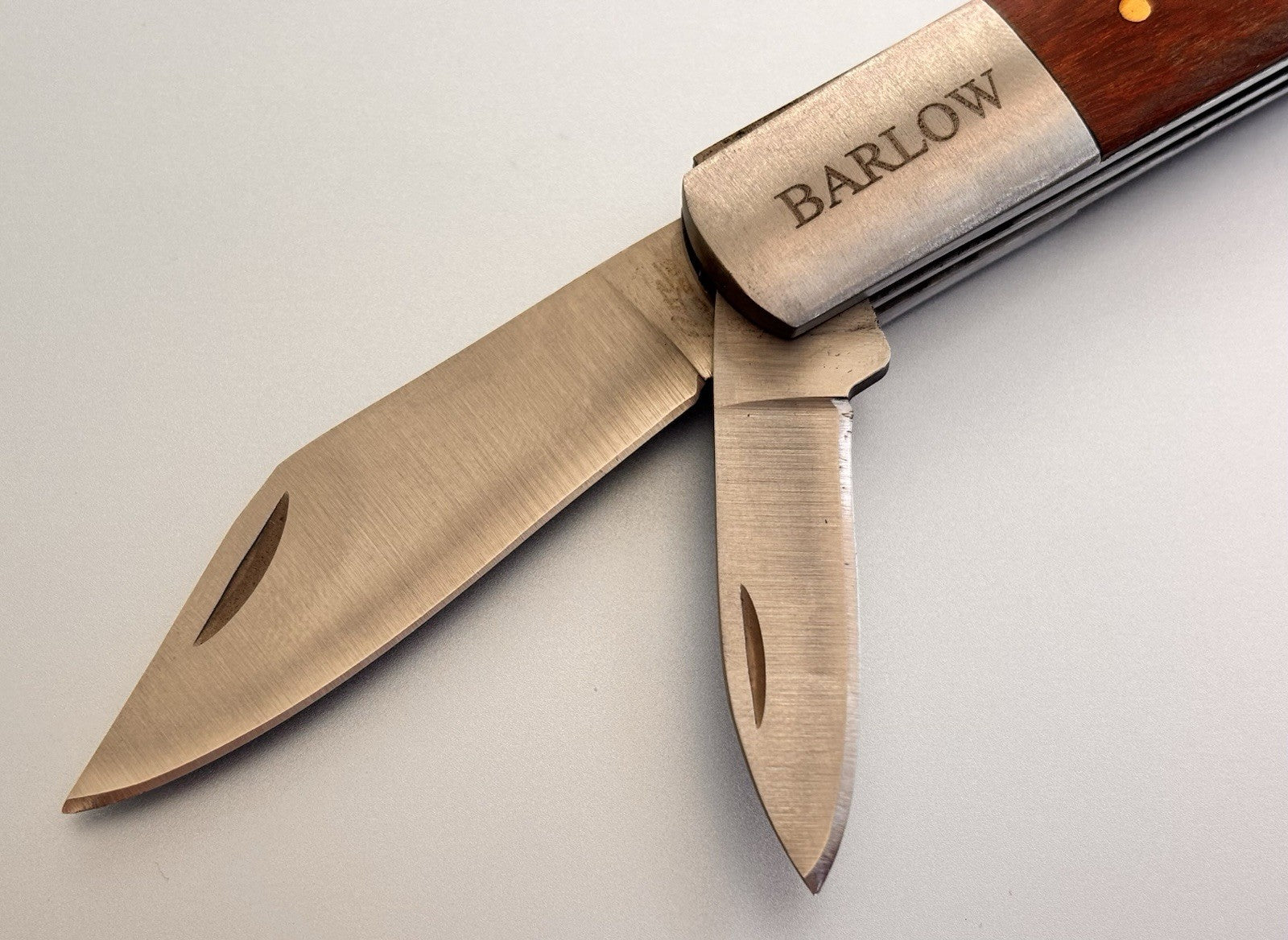 Barlow Vintage Retro Pocket Knife 2 Blades Sharp Stainless Steel Wood Handle