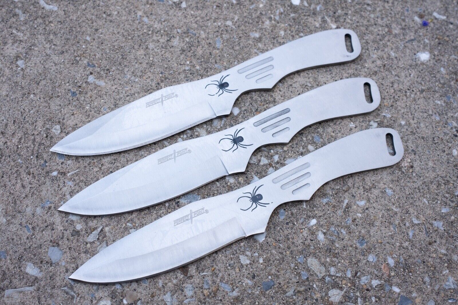 Throwing Knife Set 3 Piece Spider Full Tang 440 Stainless Steel Balanced 8"