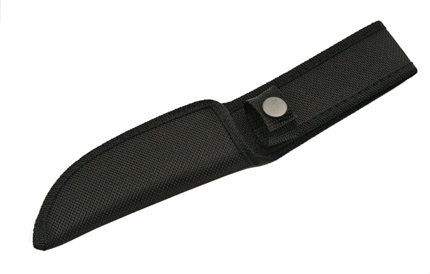 9.5" Suvival Knife Fixed Blade Full Tang Stealth Black Nylon Sheath Sharp EDC