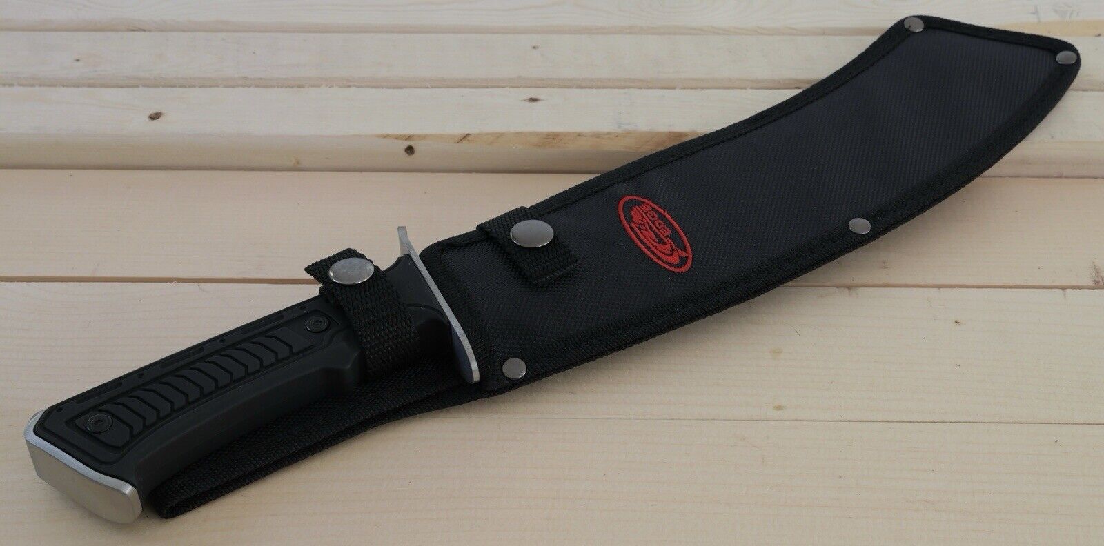 16” Mini Bushcraft Machete Rubber Handle Nylon Sheath Heavy Duty Curved Blade