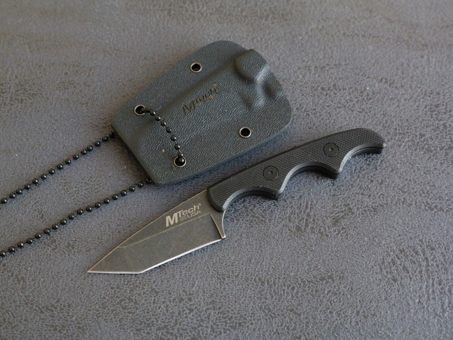 5” Neck Knife Conceal Carry Stealth Tactical Tanto Kydex Sheath Full Tang Edc