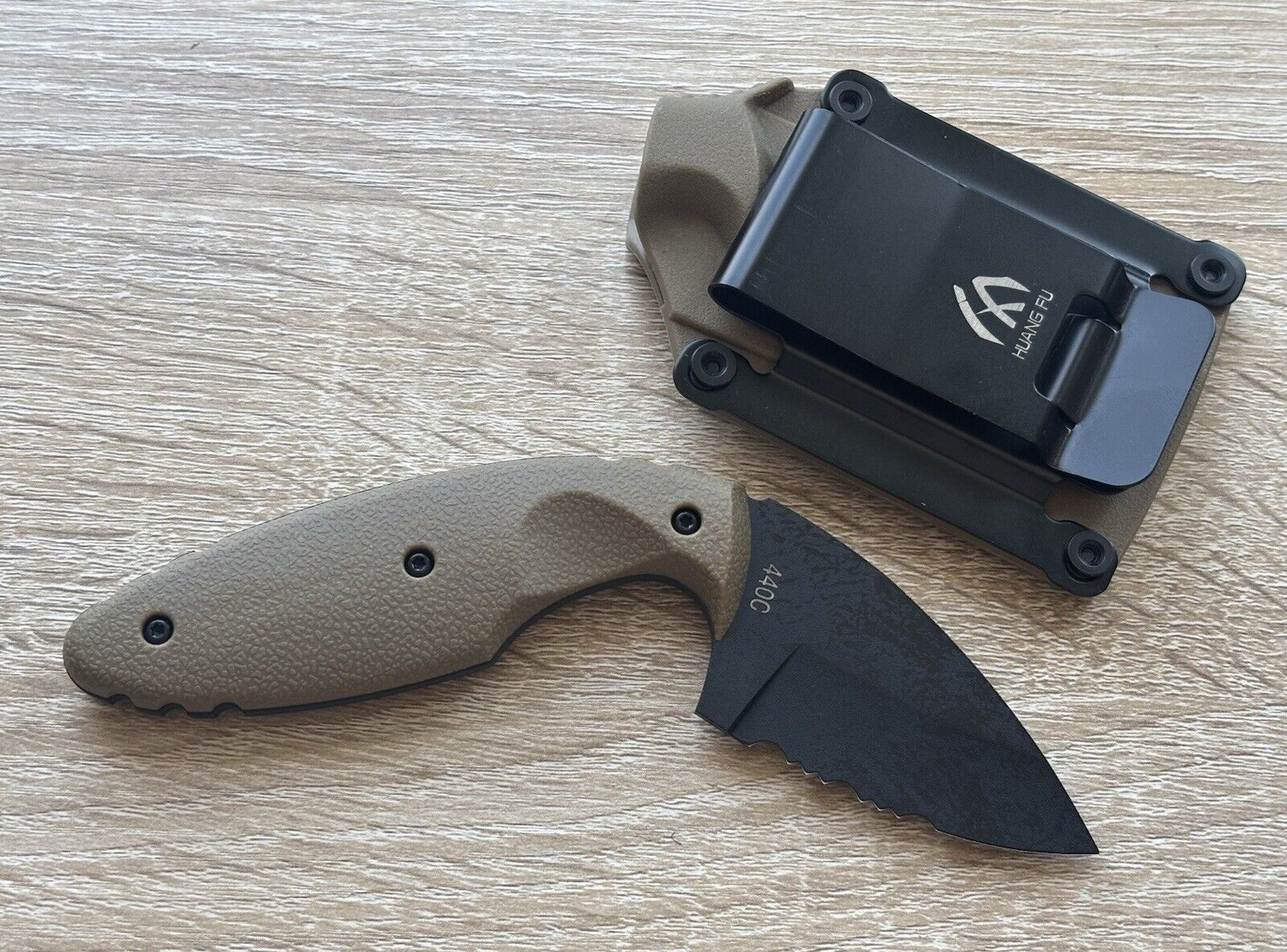 Stealth Fixed Blade Knife Mini Combat Knife 5" 440c Tactical Horizontal Carry