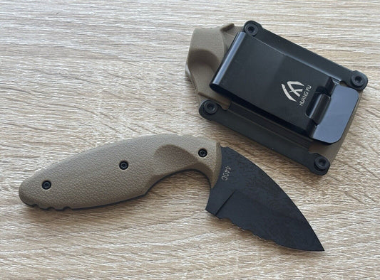 Stealth Fixed Blade Knife Mini Combat Knife 5" 440c Tactical Horizontal Carry