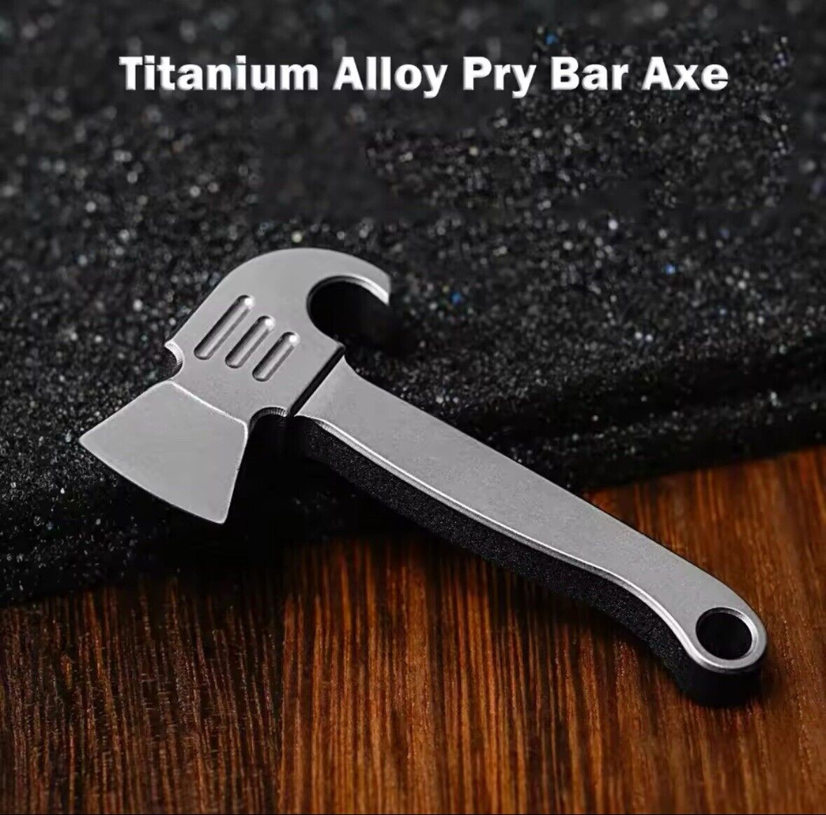 Titanium Axe Pendant Fireman Pry Bar Necklace Charm 2” 8mm Thick Hatchet Pulaski