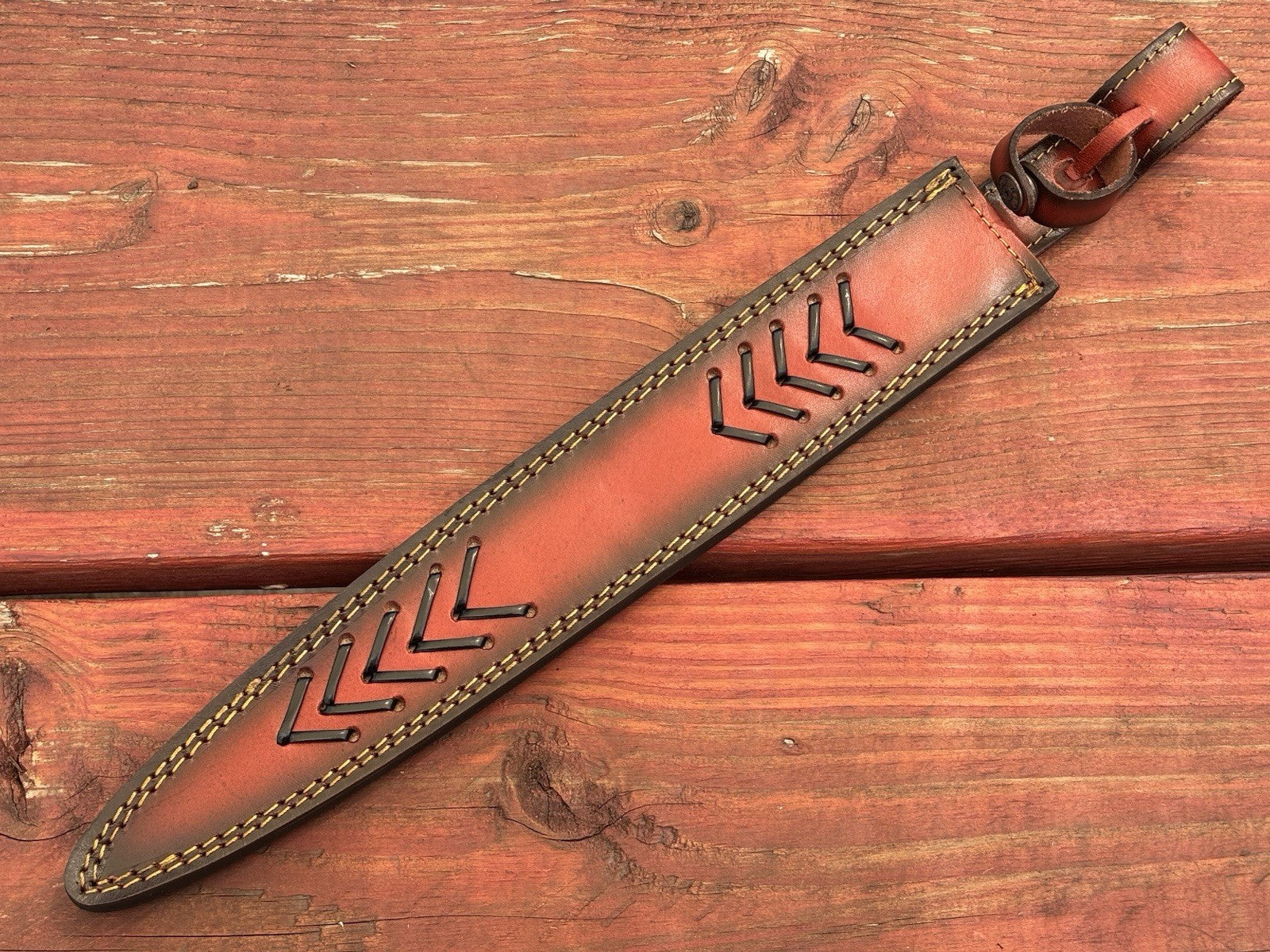 21” Double Edge Short Sword Carbon Steel Brass Hilt Pommel Braided Wood Handle