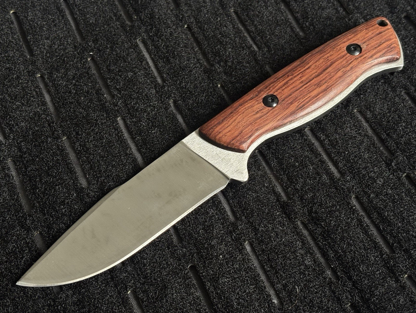 8” Fixed Blade Knife Full Tang Wood Handle Kydex Sheath Vertical Horizontal