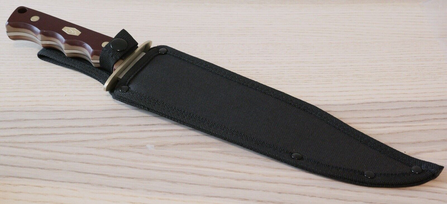 15” XL Classic American Bowie Heavy Duty Modern High Quality Nylon Sheath Sharp