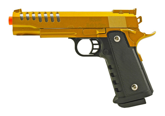 UKArms V16 Spring Powered Airsoft Pistol Golden Polymer Grip 300 Fps 6mm Bbs