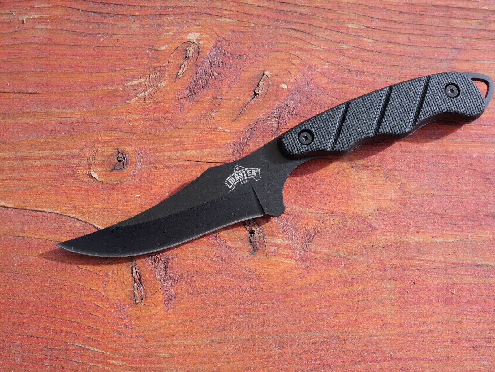 9” Combat Knife Stealth Black Tactical Sheath Full Tang Trailing Point
